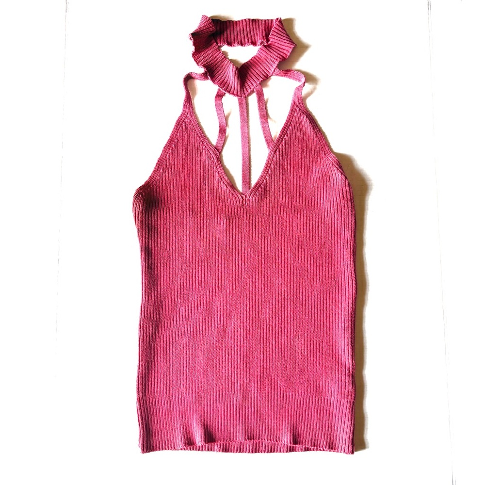 Debut Pink Ribbed Tank Top